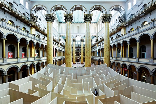 Giant Bjarke Ingels Group Maze Opens The 60-foot maze opens today at the National Building Museum in Washington, D.C (1)